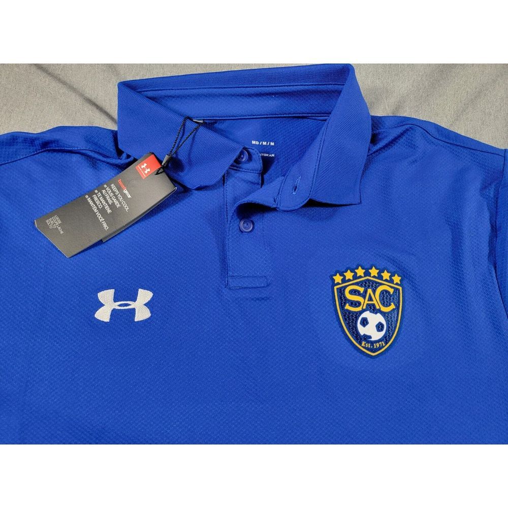 Under Armour Team Performance Polo Men's Royal Blue Medium SAC Soccer‎ NEW